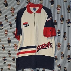 Rare Vintage 90s USA Dream Team Polo Shirt Pro Player Large